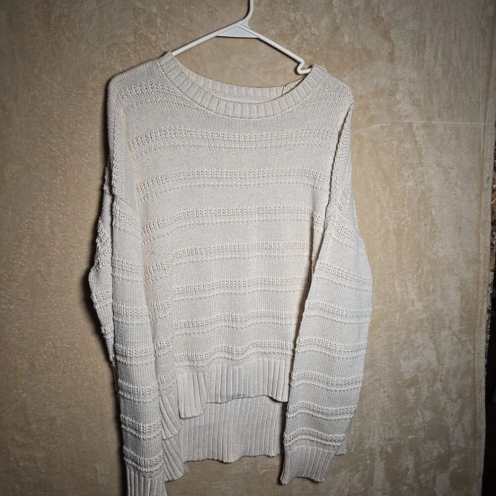 Cupcakes and Cashmere Women’s XL‎ Oversized Knit Sweater Cream Textured120